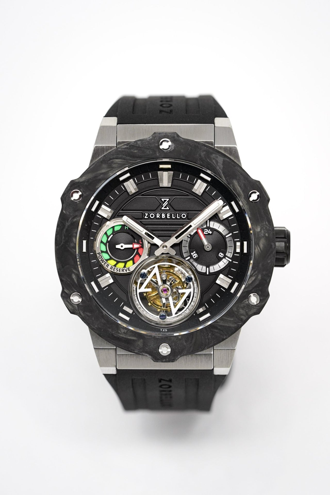 Watch Super-Luminova® – & T3 Crystals Tourbillon ZBAD005 Steel Zorbello Tritium Watches